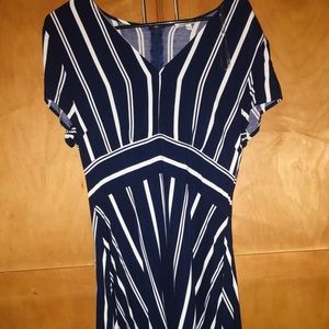 Striped Navy Blue Dress